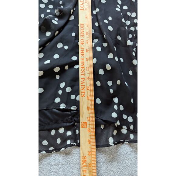 Lane Bryant Women Top Size 20 NWT Tie Front Polka Dot‎ Chiffon Puff Sleeve - Picture 9 of 9